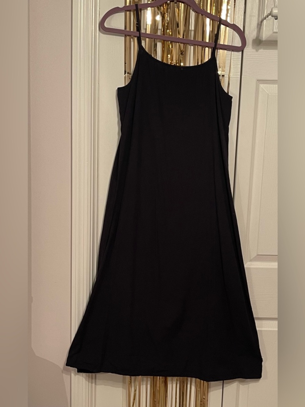 NATURAL LIFE Black Midi Slip Dress